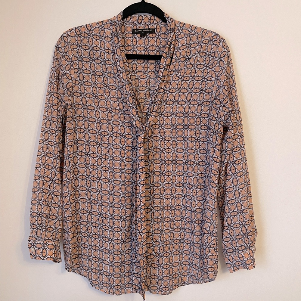 Banana Republic Neck Tie Blouse